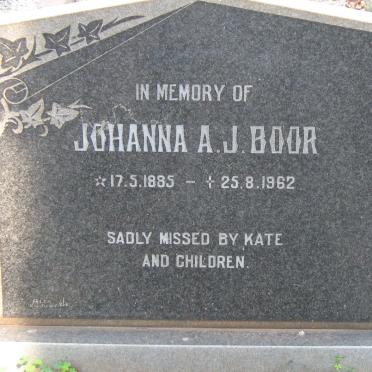 BOOR Johanna A.J. 1885-1962