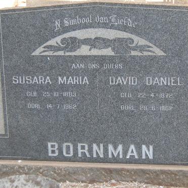 BORNMAN David Daniel 1872-1962 &amp; Susara Maria 1883-1962