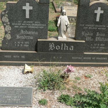 BOTHA Christoffel Jacobus 1912-1990 &amp; Johanna Hendrina 1910-1986 :: Mc MILLAN Lydia Jean 1931-1965