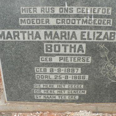 BOTHA Martha Maria Elizabeth nee PIETERSE 1887-1966