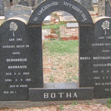 BOTHA Bernardus Hermanus 1886-1961 & Maria Magdalena BOSCH 1891-1965