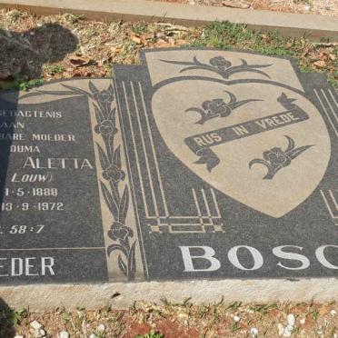 BOSCH Jacobus 1876-1960 &amp; Hermina Aletta LOUW 1888-1972