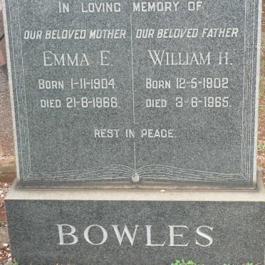 BOWLES William H. 1902-1965 &amp; Emma E. 1904-1966