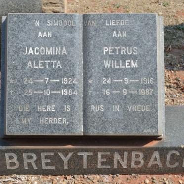 BREYTENBACH Petrus Willem 1916-1987 &amp; Jacomina Aletta 1924-1984