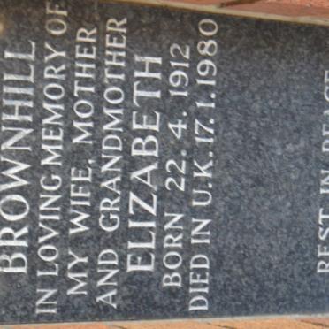 BROWNHILL Elizabeth 1912-1980