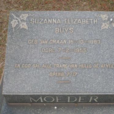 BUYS Suzanna Elizabeth nee VAN GRAAN 1883-1955