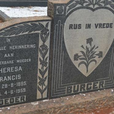 BURGER Barend Bartholomeus Johannes 1892-1958 &amp; Theresa Francis 1895-1959