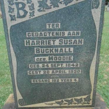 BUCKNALL Harriet Susan nee MOODIE 1842-1930