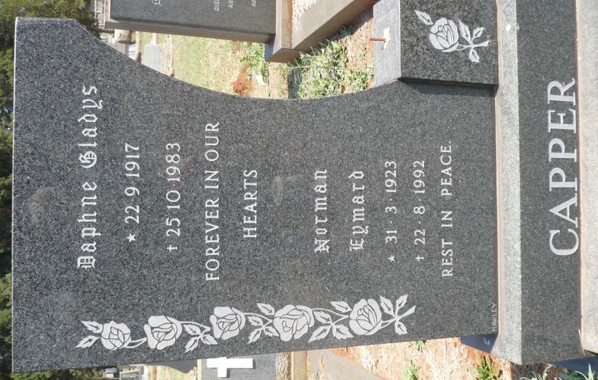 CAPPER Norman Eymard 1923-1992 &amp; Daphne Gladys 1917-1983