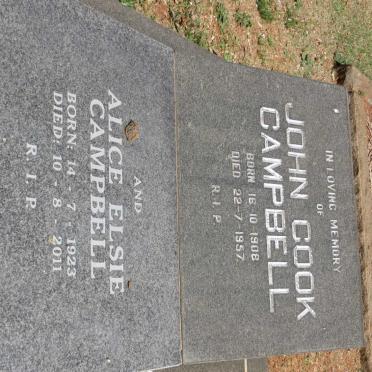 CAMPBELL John Cook 1908-1957 &amp; Alice Elsie 1923-2011