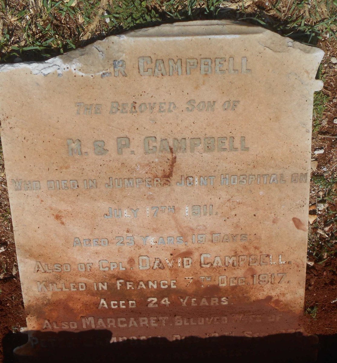 CAMPBELL Margaret 19?? :: CAMPBELL Peter -1911 :: CAMPBELL David -1917