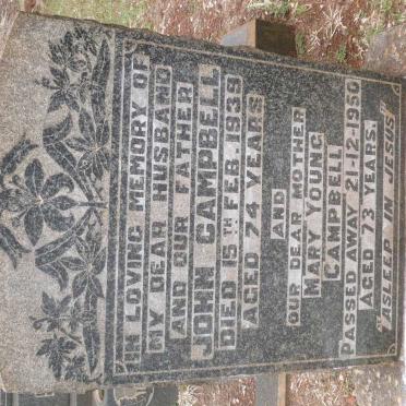 CAMPBELL John -1939 &amp; Mary YOUNG -1950