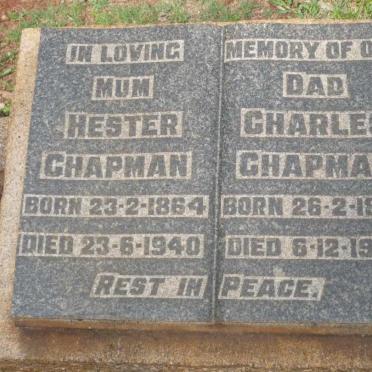 CHAPMAN Charles 1864-1931 &amp; Hester 1864-1940
