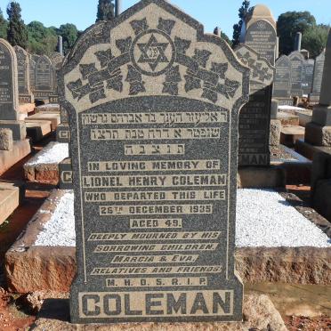 COLEMAN Lionel Henry -1935