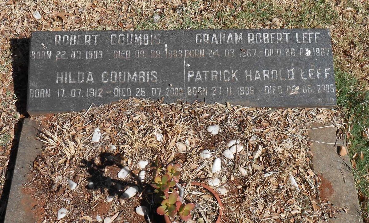 COUMBIS Robert 1909-19?? &amp; Hilda 1912-2009 :: LEFF Graham Robert 1967-1967 :: LEFF Patrick Harold 19?5-2005