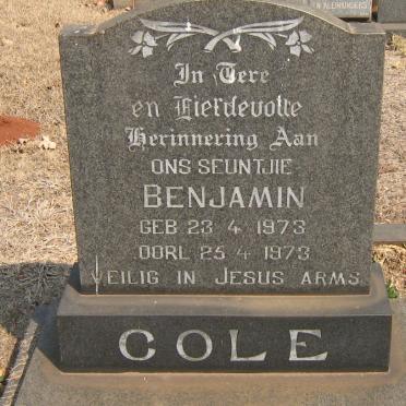 COLE Benjamin 1973-1973