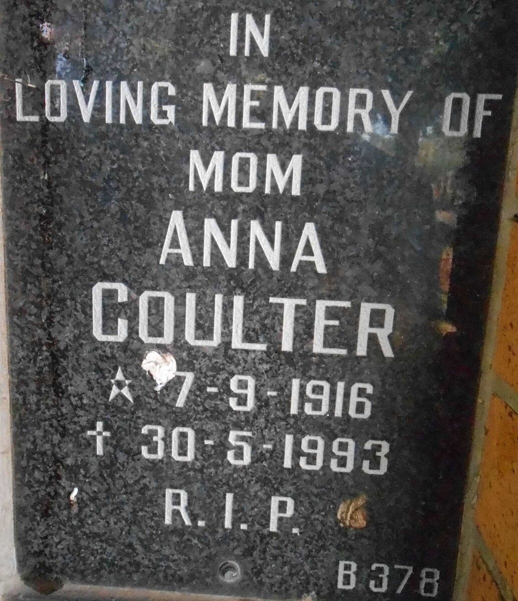 COULTER Anna 1916-1993