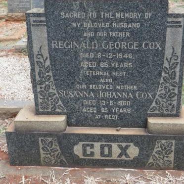 COX Reginald George -1946 &amp; Susanna Johanna -1960