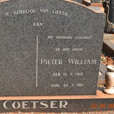 COETSER Pieter William 1912-1961
