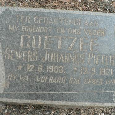COETZEE Sewers Johannes Pieters 1903-1971 & M.M. 1907-1949