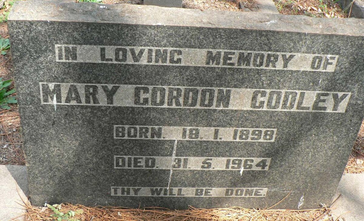CODLEY Mary Cordon 1898-1964