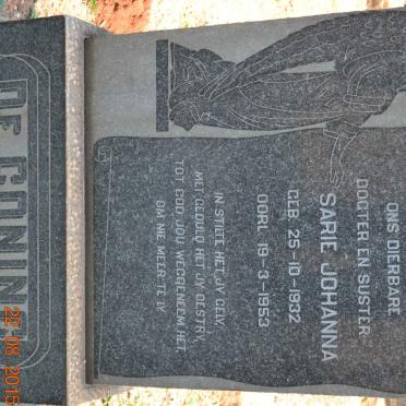 CONING Sarie Johanna, de 1932-1953