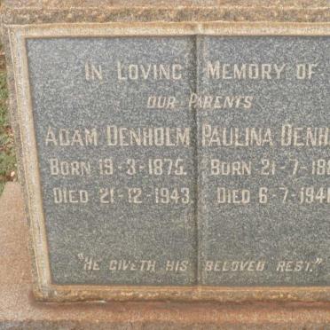 DENHOLM Adam 1875-1943 &amp; Paulina 1885-1946