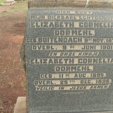 DORMEHL Elizabeth Cornelia nee BUITENDACH 1875-1901 :: DORMEHL Elizabeth Cornelia 1895-1896