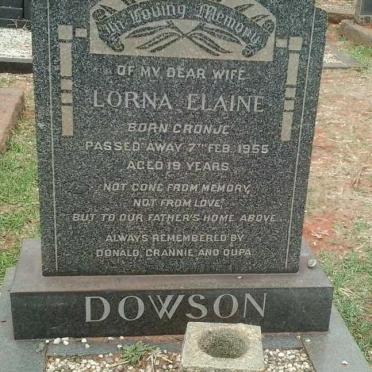 DOWSON Lorna Elaine nee CRONJE -1955