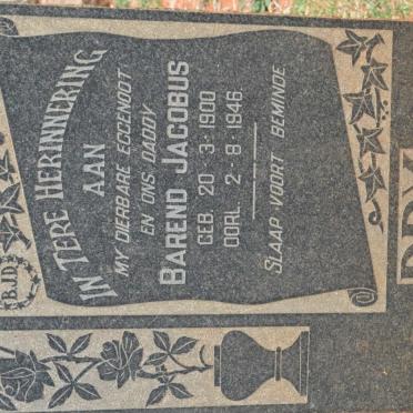 DRY Barend Jacobus 1900-1946