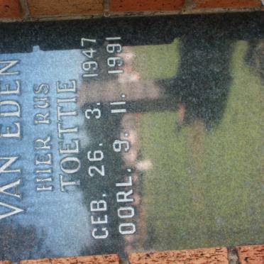 EDEN Toettie, van 1947-1991