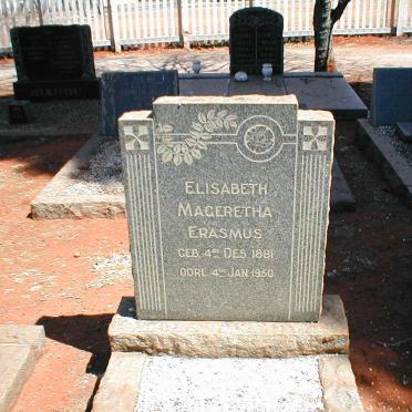 ERASMUS Elisabeth Mageretha 1881-1950