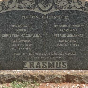 ERASMUS Petrus Johannes 1871-1954 &amp; Christina Magdalena COMBRINK 1880-1963