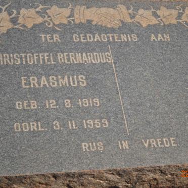 ERASMUS Christoffel Bernardus 1919-1959