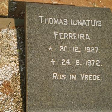 FERREIRA Thomas Ignatuis 1927-1972