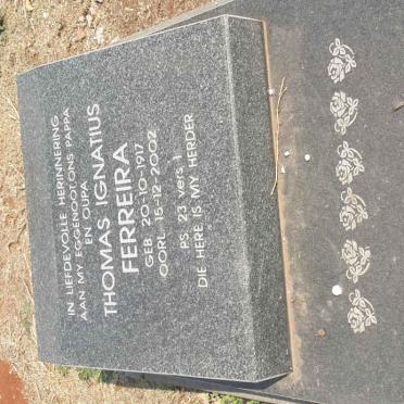 FERREIRA Thomas Ignatius 1917-2002