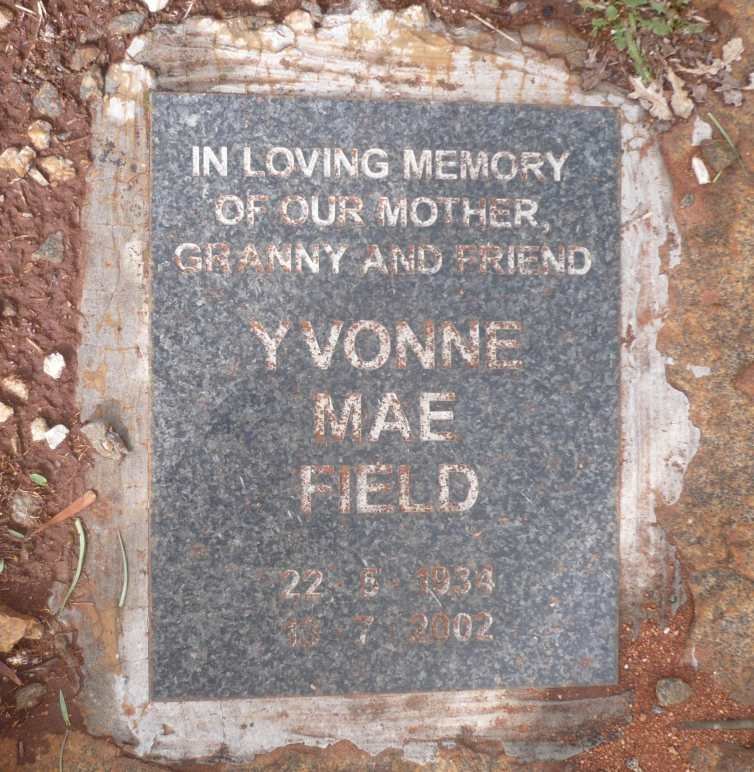 FIELD Yvonne Mae 1934-2002