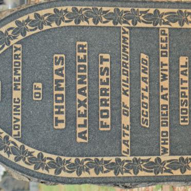 FORREST Thomas Alexander -1921