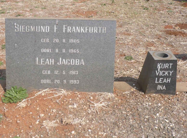 FRANKFURTH Siegmund F. 1905-1965 &amp; Leah Jacoba 1913-1993