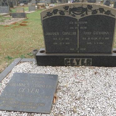 GEYER Johannes Cornelius 1891-1958 &amp; Anna Catharina DE KLERK 1896-1957 :: GEYER Johannes Cornelius 1948-1982
