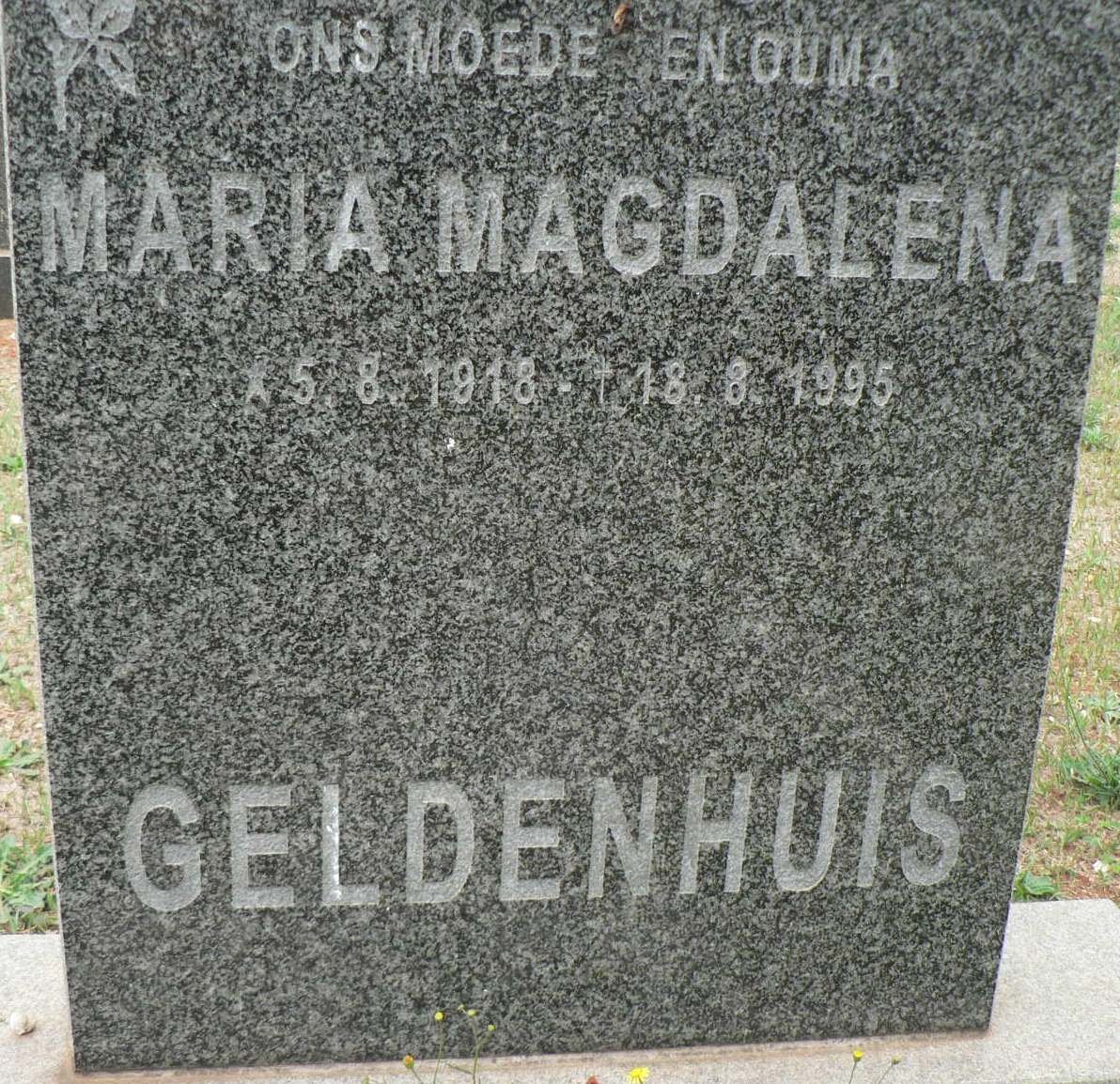 GELDENHUIS Maria Magdalena 1918-1995