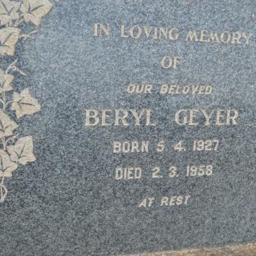 GEYER Beryl 1927-1958