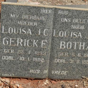 GERICKE Louisa J.C. 1893-1982 :: BOTHA Louisa J.C. 1915-1986
