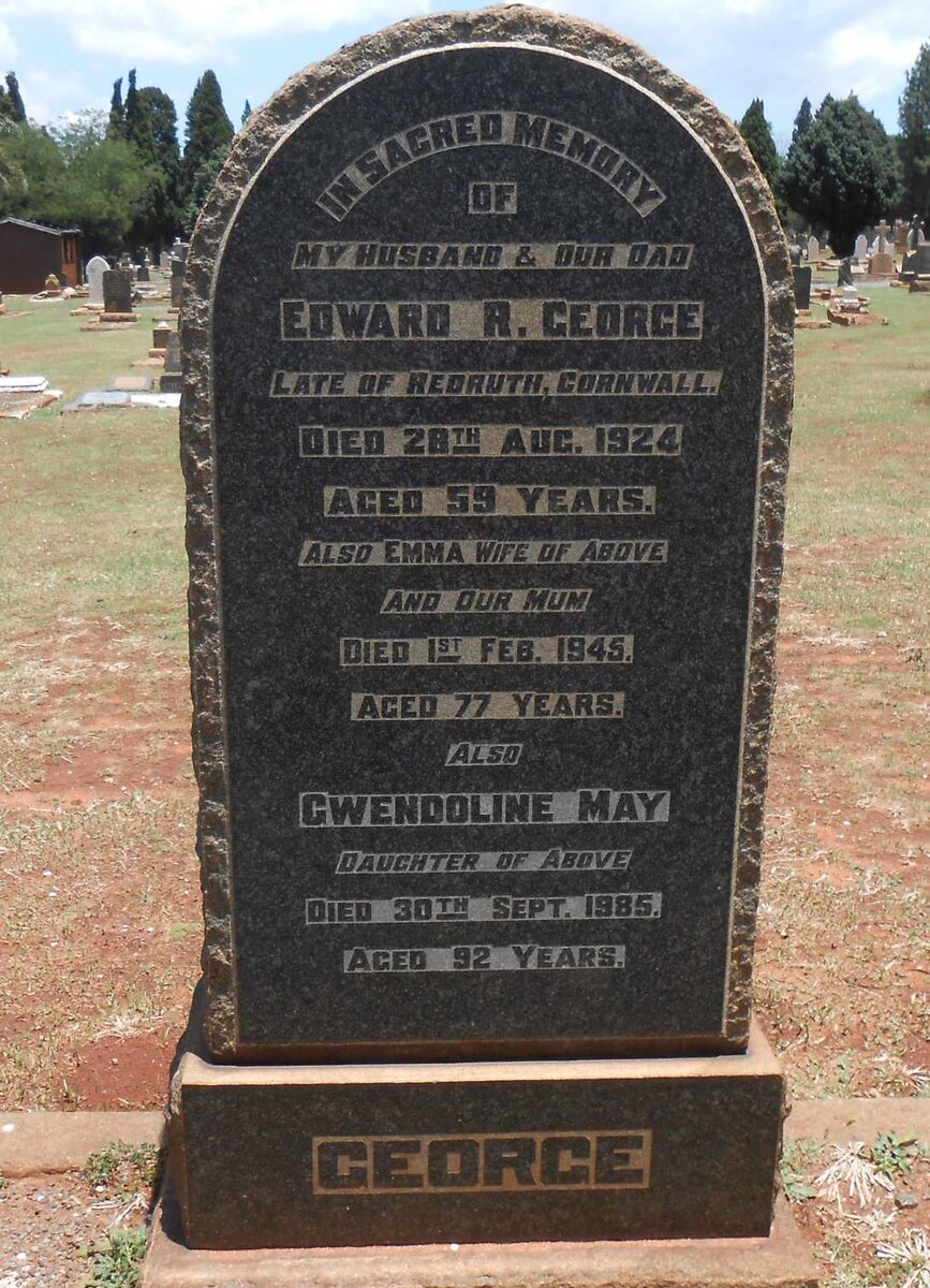 GEORGE Edward R. -1924 &amp; Emma -1945 :: GEORGE Gwendoline May -1985