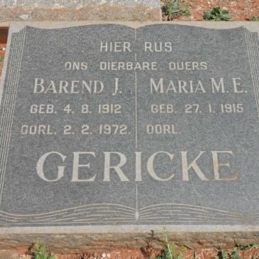GERICKE Barend J. 1912-1972 &amp; Maria M.E. 1915-