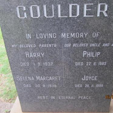 GOULDER Harry -1932 &amp; Selena Margaret -1938 :: GOULDER  Philip -1983 &amp; Joyce -1999