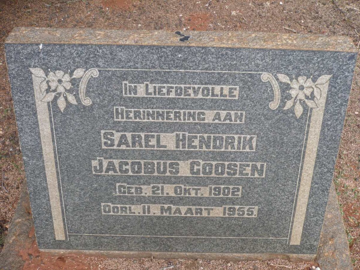 GOOSEN Sarel Hendrik Jacobus 1902-1955