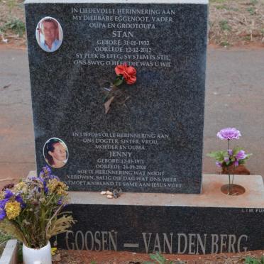 GOOSEN Stan 1932-2012 :: VAN DEN BERG Jenny 1971-2008