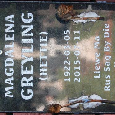 GREYLING Hester Maria Magdalena 1922-2015