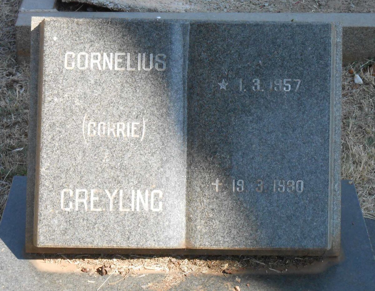 GREYLING Cornelius 1957-1980